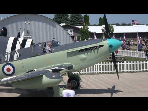 Oshkosh EAA AirVenture 2019 -- Fairey Firefly Engine Run and Wing Fold