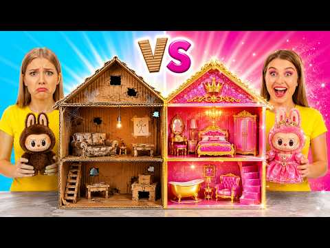 We Build Amazing Doll House for Labubu | Rich vs Broke Challenge by GoFun