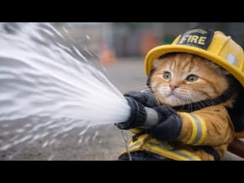 🚒 Orange Cat Scully Volunteers as a Firefighter (But His Training Didn’t Prepare Him for THIS!) 🐾
