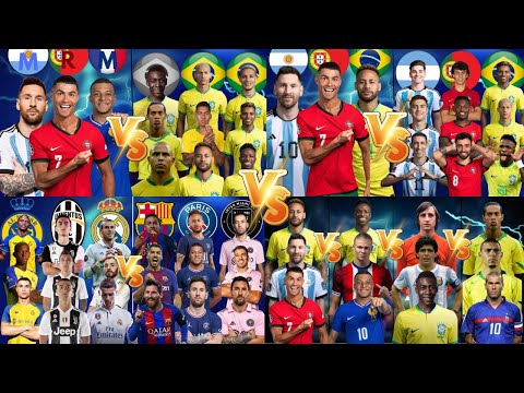 Legendary Comparison 🔥 Ronaldo's Teams🆚 Messi's Teams 🆚 Neymar Teams 💪😱 (Mbappe,  Suarez, Bal)🔥💪