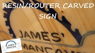 Router Carved And Epoxy Resin logo sign #21