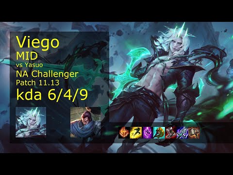 Viego vs Yasuo Mid - NA Challenger 6/4/9 Patch 11.13 Gameplay