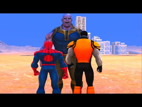 Thanos vs spider man and Colossus (Marvel vs Marvel)