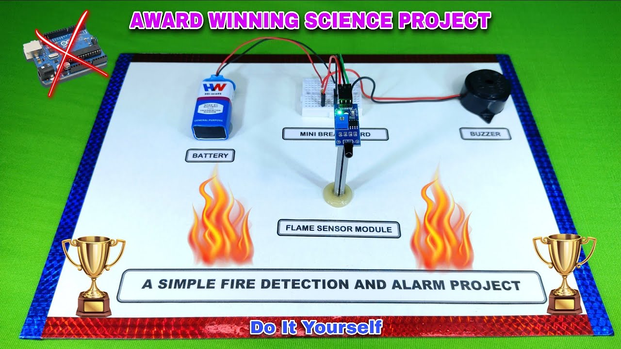 How to make a simple fire detection alarm project 🔥 | Award winning science project for students 