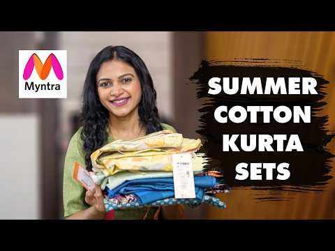 Myntra Summer Cotton Kurta Set Haul | Kurta Sets for Summer | Myntra Haul