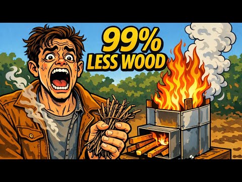 DIY Rocket Stove That Uses Almost No Wood | Full Build Guide for Off-Grid Cooking & Survival