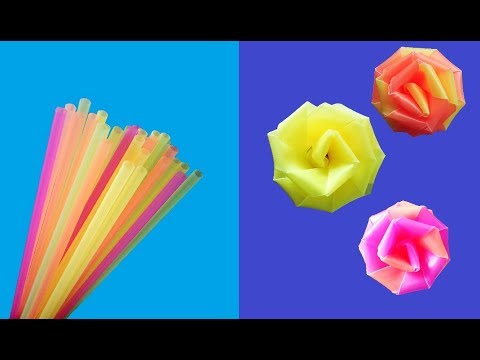 Drinking Straw Craft | Drinking Straw Flowers | DIY Drinking Straw Flower| Drinking Straw Rose