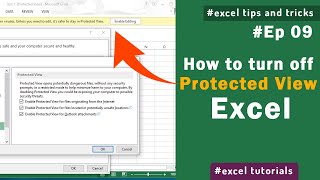 How to turn off Protected View in Excel | Excel Tips and Tricks #09
