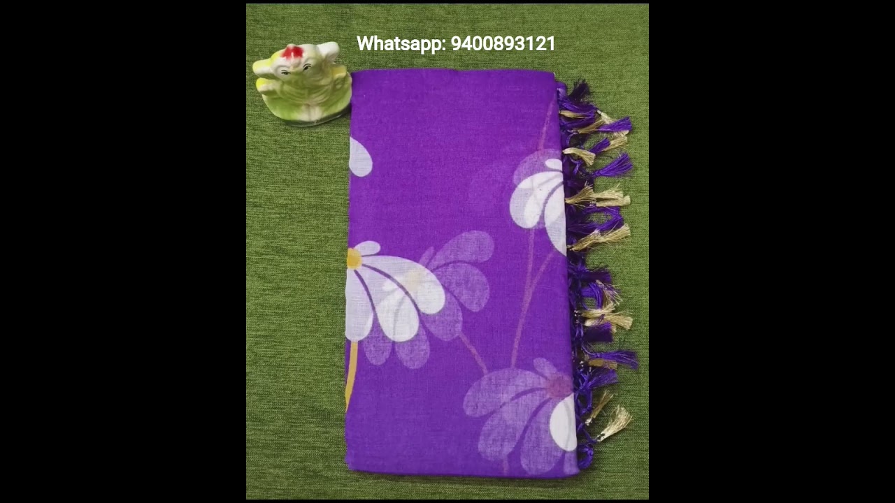 Sunflower printed cotton saree with running blouse @ShiyaraBoutique #ethnicwear #saree #trending