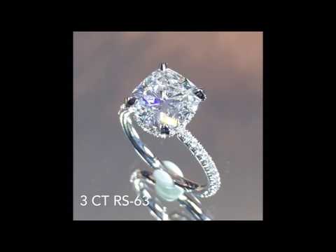 3 carat Cushion Cut Diamond Engagement Ring