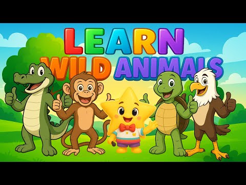 Wild Animal Friends 4 🐵🐊🦅🐢 – Learn ABC & Jungle Animals for Kids | Kids Vocabulary
