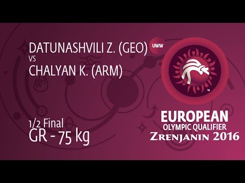 1/2 GR - 75 kg: Z. DATUNASHVILI (GEO) df. K. CHALYAN (ARM), 2-1