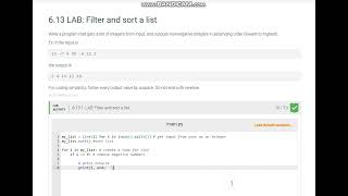 Download the video "Python  Lab Filter and sort a list"