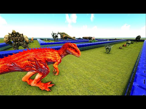 FIRE INDOMINUS REX DEATH RUN ARK SURVIVAL EVOLVED