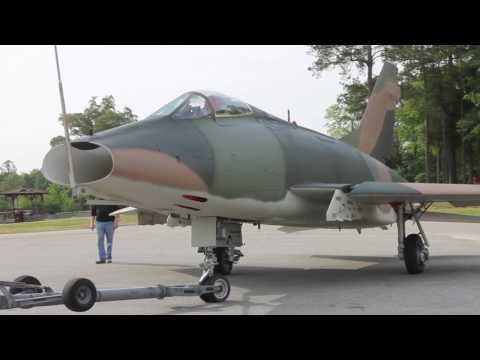 F-100 Super Sabre Move into Hangar One