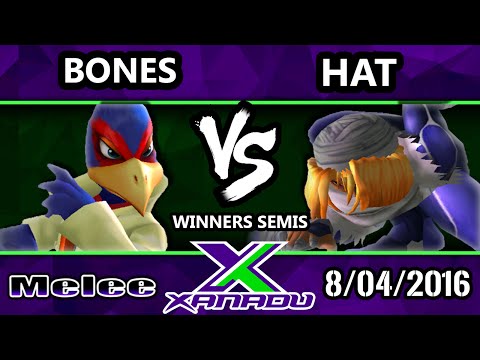 S@X 161 - Hat (Shiek) Vs. Bones (Falco) SSBM Winners Semis - Smash Melee