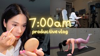 Productive days in my life | 7am mornings, getting back into routine, filming, working schedule