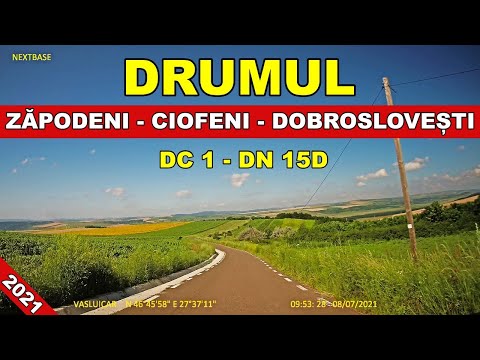 Drumul Zapodeni - Ciofeni - Dobroslovesti prin DC 1 imagini video iulie 2021