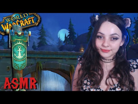 ASMR WoW exploring Tiragarde Sound at night (pretty) ~ in-game ambience, soft spoken