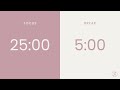 25 5 Pomodoro Timer 4 X 25 Min Focus Study Reflection Productivity