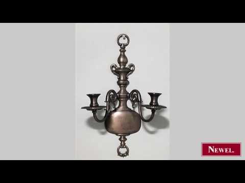 Antique Pair of English Georgian style brass 2 arm wall