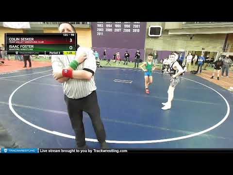 98 Lbs Quarterfinal - Colin Sesker, Team Valley Wrestling Club Vs Isaac Foster, Aviators Wrestling