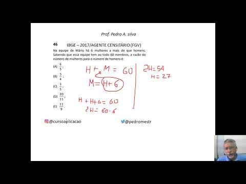 Questão de raciocínio lógico quantitativo FGV concurso IBGE #equações #concursos