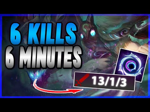 rank 1 kindred jungle drops 6 kills in 6 minutes absolutely gamer mode in high diamond yeet