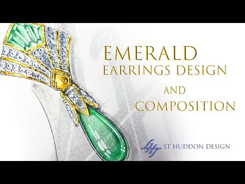 Emerald Earrings how to gauche and shadow detail pairing