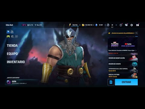 ODIN 1000000 ac Nivel 80 + Subiendo 70 Nuevo TOP de en Poder en Marvel Future Fight