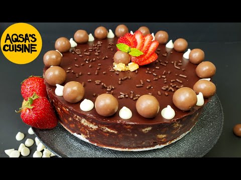 NO BAKE CHOCOLATE BISCUIT CAKE RECIPE || by Aqsa's Cuisine