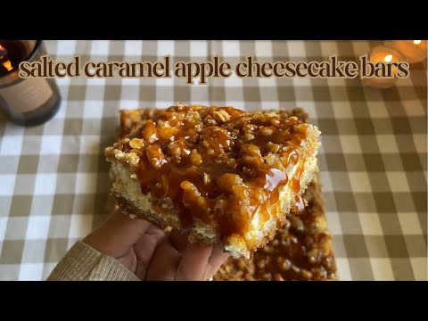 Salted Caramel Apple Cheesecake Bars