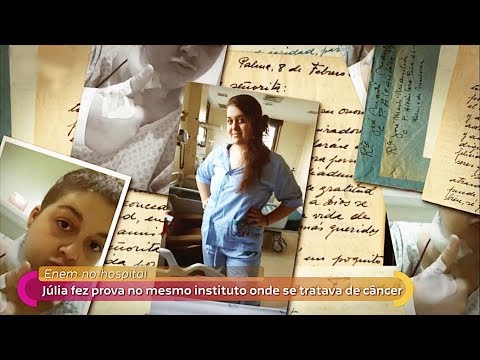 Encontro com Fátima Bernardes - 05/11/2018  Júlia fez prova do Enem 2017 no hospital
