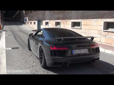 Audi R8 V10 Plus with Capristo exhaust - LOUD Sounds in Monaco!