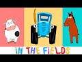In The Fields The Blue Tractor On Big Wheels Learn What Animals Say Kids Song