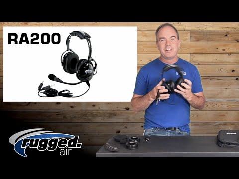 Rugged Air RA200 General Aviation Pilot Headset; Noise Reduction, GA Dual Plugs, MP3 Music Input