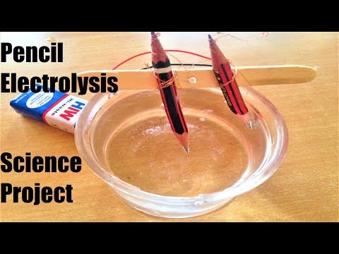 Electrolysis of water science project using Pencil Chemistry Science Fair Project howtofunda
