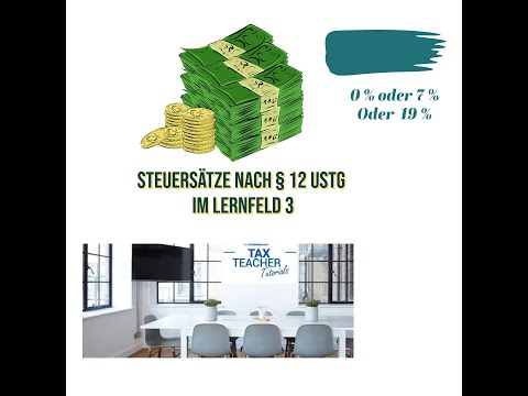 Tax rates according to Section 12 UStG in learning area 3