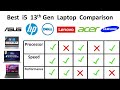 Best I5 Laptop Comparison 13th Generation 2025 HP Vs Dell Vs Lenovo Vs Asus Vs Samsung Vs Acer