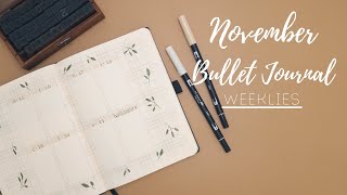 2021 November Bullet Journal Weeklies | Plaid Theme | November Plan with Me | Minimal Bullet Journal