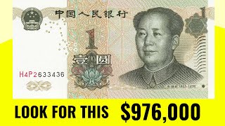 Rare Find The Value of a 1999 1 Yuan Bank Note Worth Up $976,000 - sell rare coins and old bank note
