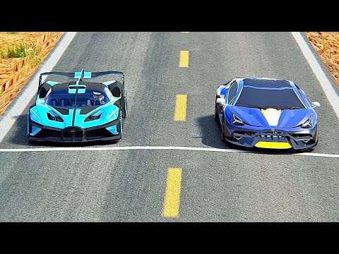 Bugatti Bolide vs Lamborghini Scorpion Concept - Drag Race 10 KM