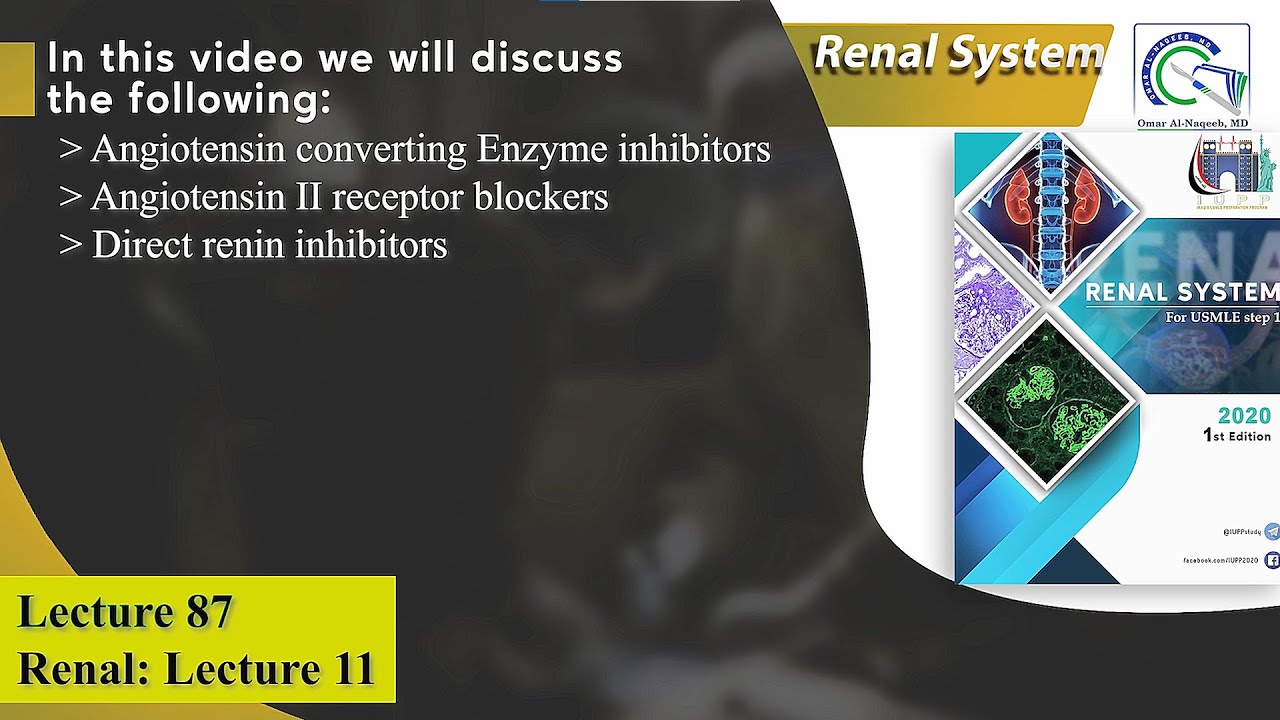 Angiotensin converting Enzyme inhibitors || Angiotensin II receptor blockers || Renin inhibitor