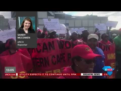 Samwu workers marching in Nelson Mandela Bay