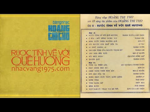 Băng Nhạc Hoàng Thi Thơ 1 | Rước Tình Về Với Quê Hương | Thâu Thanh Trước 1975