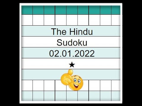 🔊How to Solve The Hindu Sudoku 1 Star | Step by Step Solution | 02.01.2022| Difficulty Level  ★