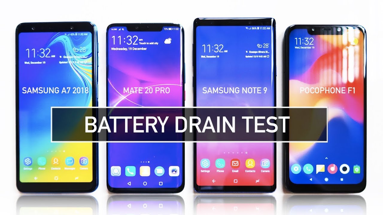 Samsung A7 2018 / Mate 20 Pro / Note 9 / Poco F1 BATTERY DRAIN Test | Zebiz