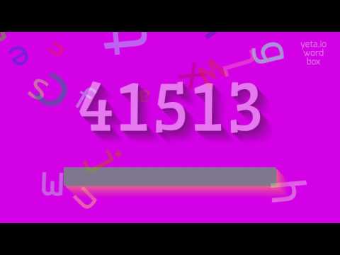 How to say "41513"! (High Quality Voices)