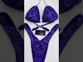 Purple with Blue Sparkle Figure Competition Suit F1031