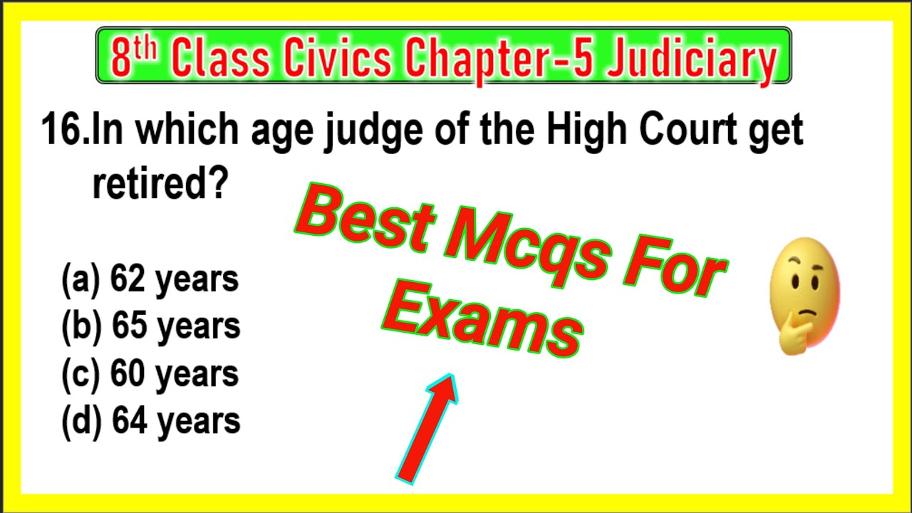 Judiciary Class 8 MCQs Questions with Answers | Judiciary Extra questions | Judiciary Mcqs
